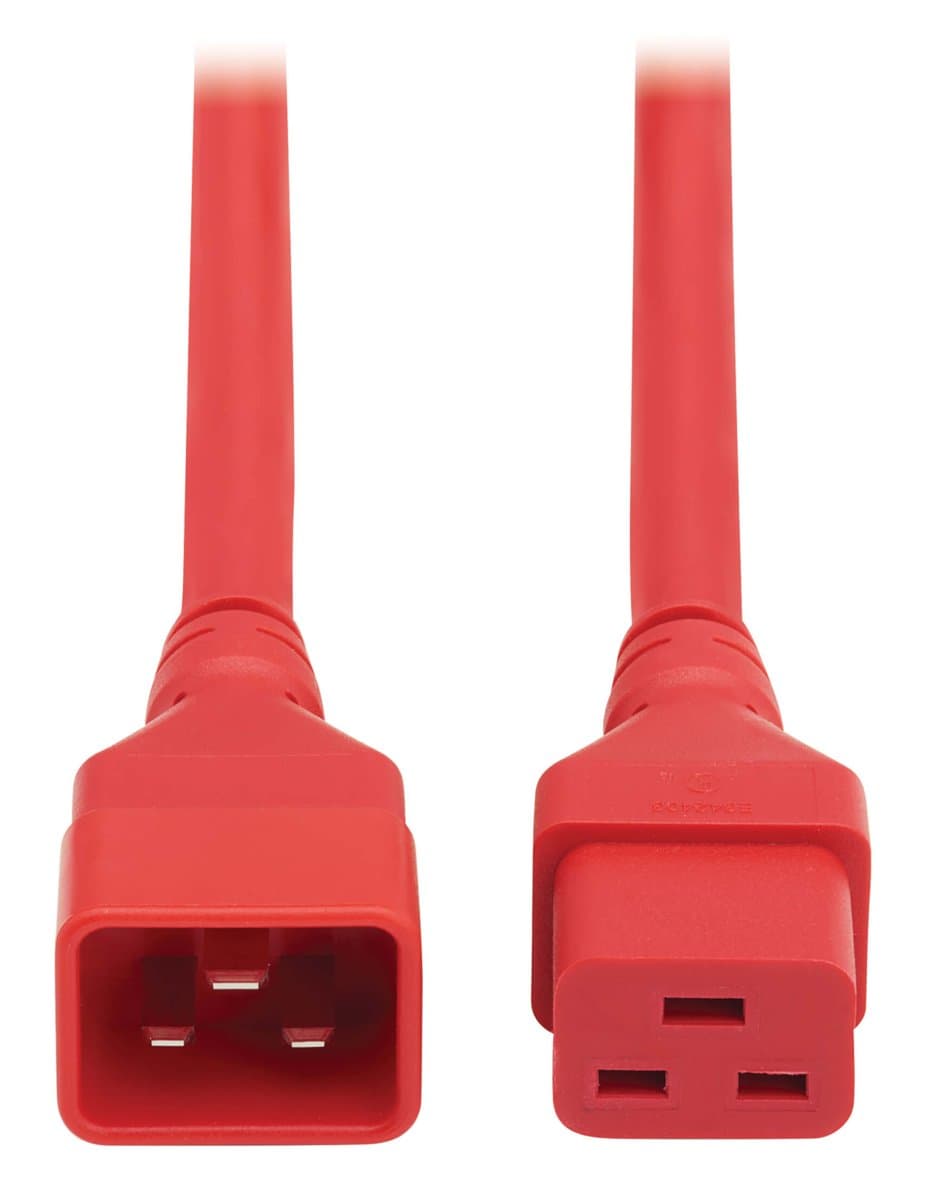 Eaton C20 to C19 Power Extension Cord, 20A 250V, 12 AWG, 2 ft