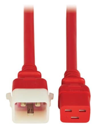 Eaton PDU Power Cords C19 P-Lock C20 Heavy-Duty 20A 12AWG 3ft Red 6 Pack