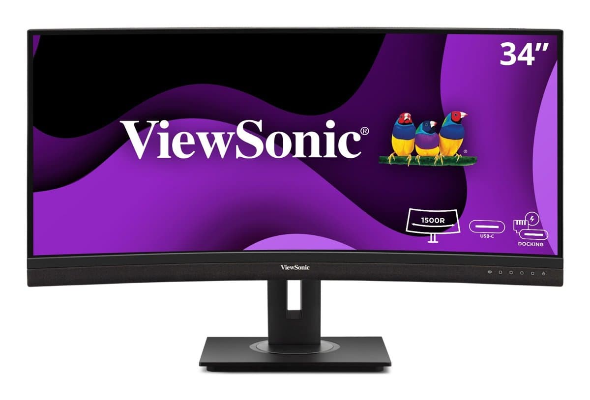 ViewSonic 34in Uwqhd Curved Docking Monit With Ergonomic 21:9 100W USB C And