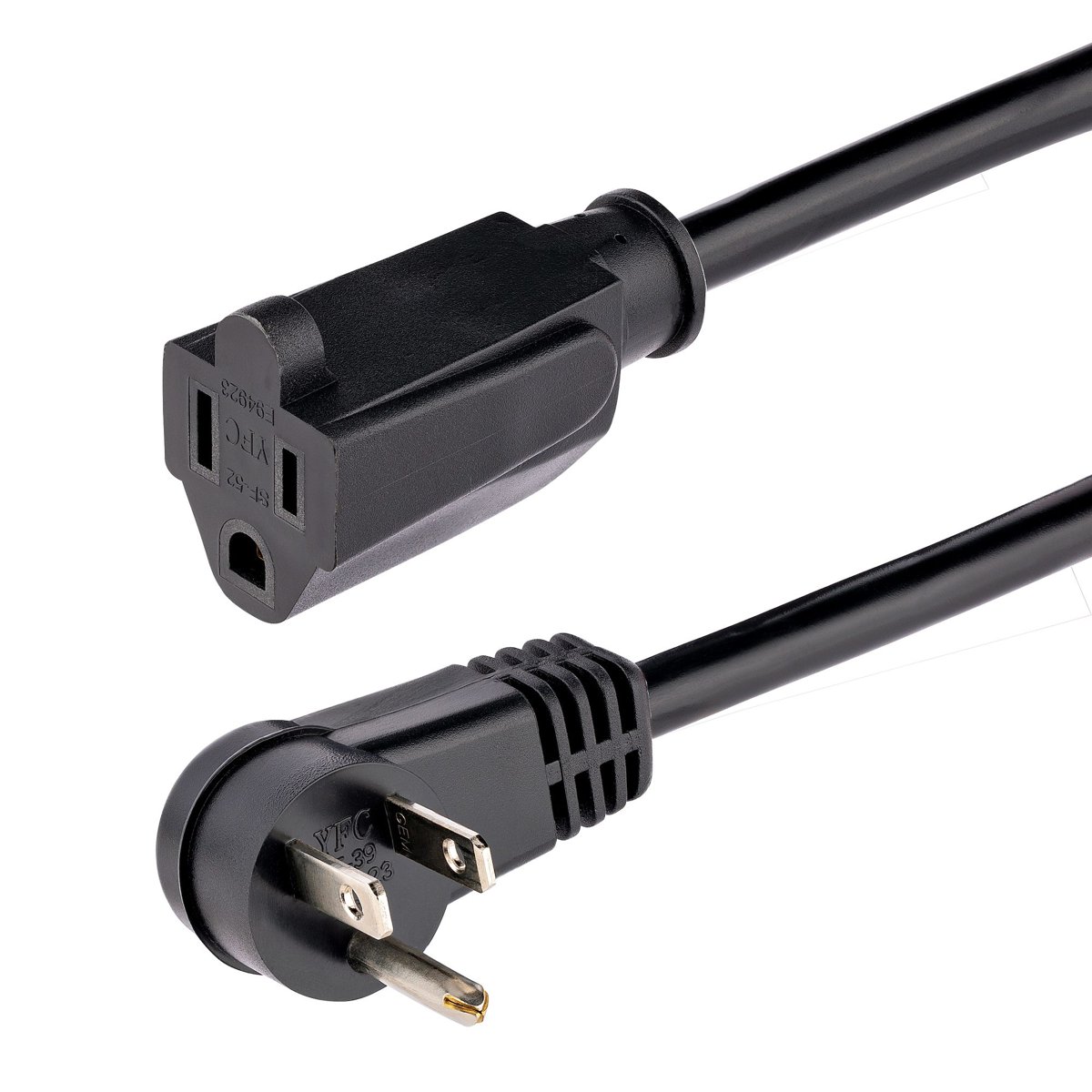 StarTech 6ft Right-Angle NEMA 5-15 Power Extension Cord, 13A 125V, 16AWG, UL