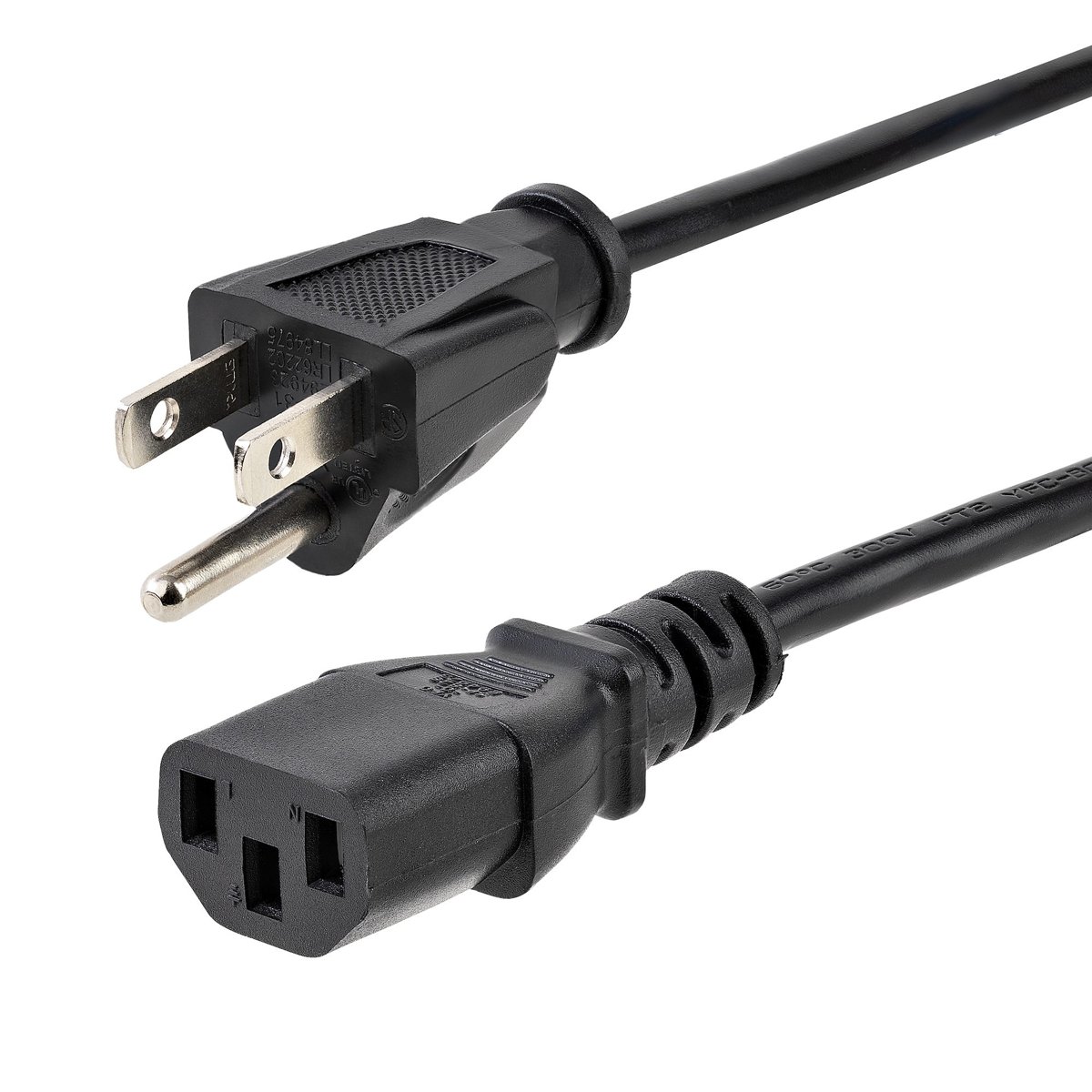 StarTech 10ft NEMA 5-15P to C13 Computer Power Cord, 10A 125V, 18AWG, UL Listed