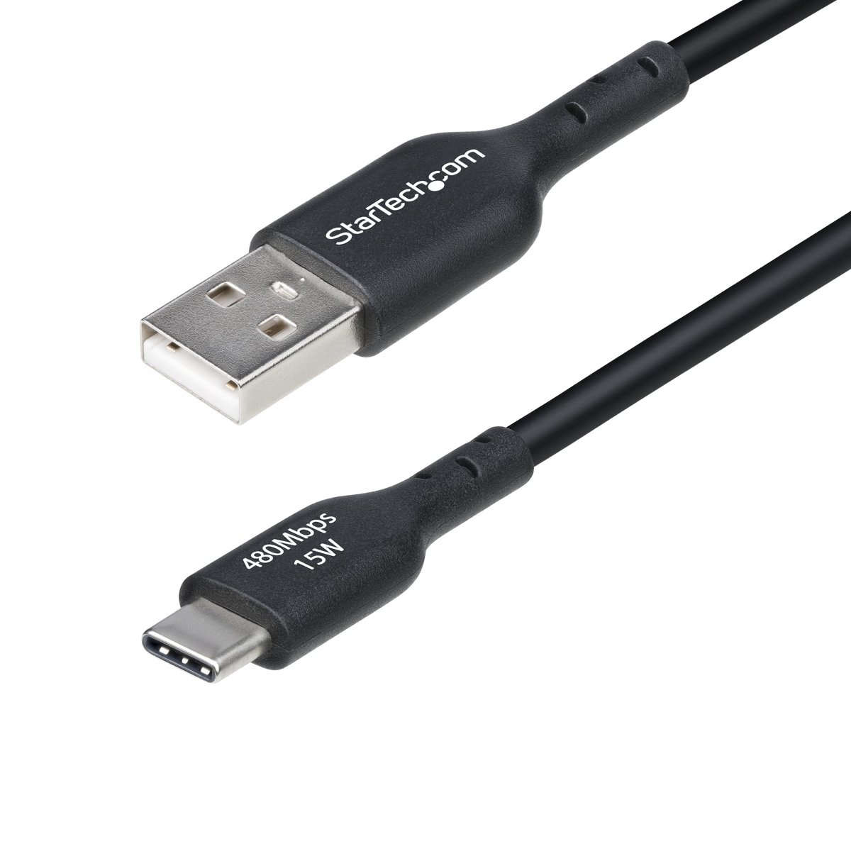 StarTech 6in USB-A to USB-C Charging Cable, USB 2.0, 15W / 3A, TPE Jacket